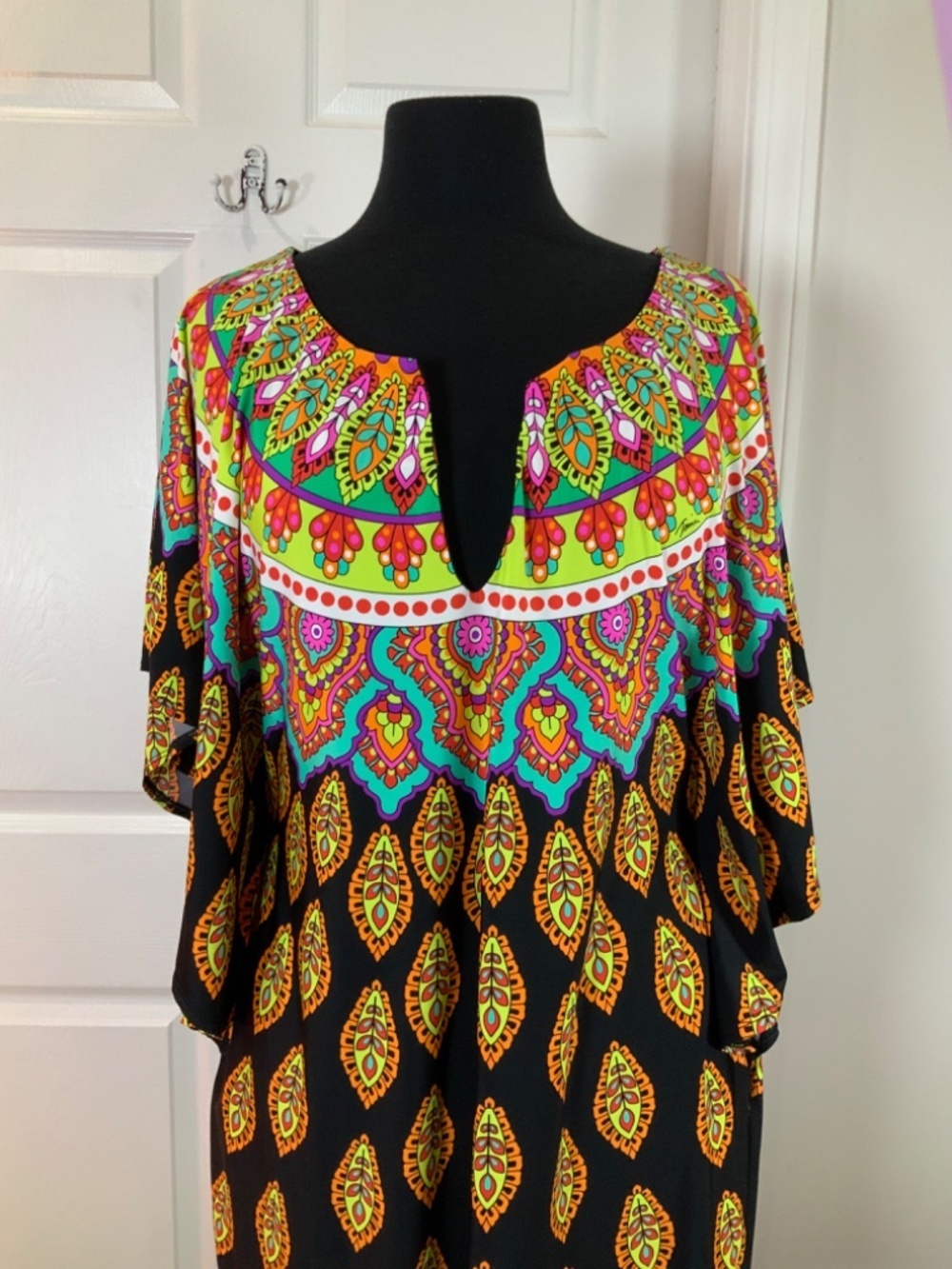 Trina Turk Moroccan Tunic Swim Cover Up Vacation Resortwear Mini Dress Large - Picture 4 of 13